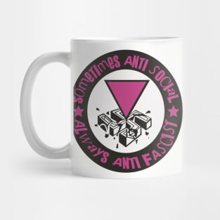 sometimes anti social always anti fascist Mug